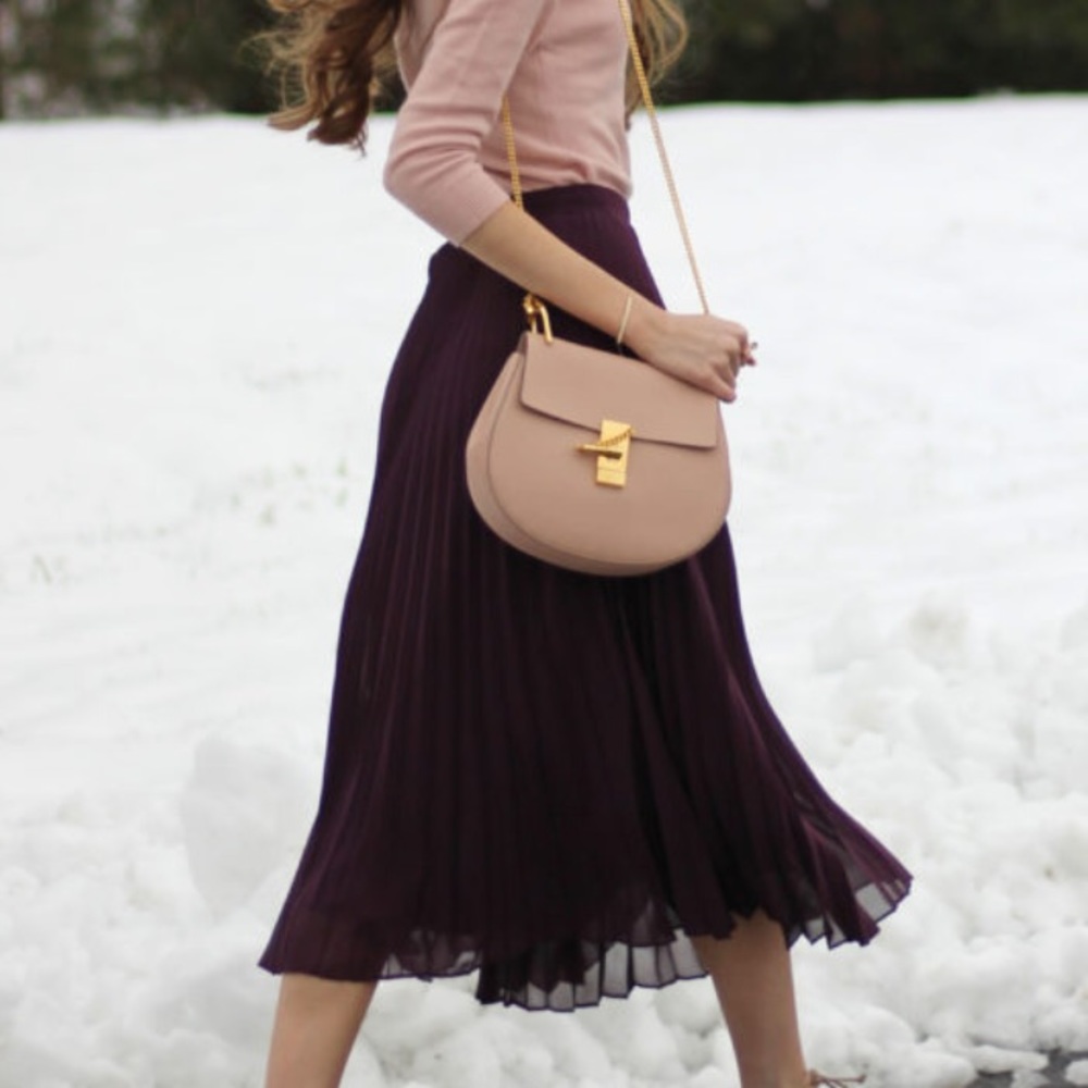 Like new pleated burgundy skirt club Monaco xxs 00